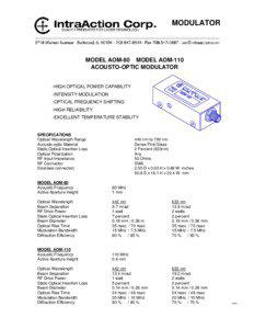 MODULATOR  MODEL AOM-80 MODEL AOM-110