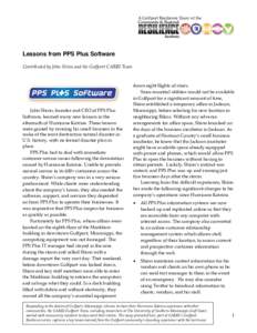 A Gulfport Resilience Essay of the  Lessons from PPS Plus Software Contributed by John Shinn and the Gulfport CARRI Team  John Shinn, founder and CEO of PPS Plus