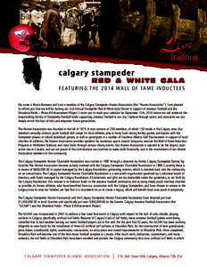 Calgary Stampede / Canadian Football Hall of Fame / Tom Pate Memorial Award / University of Calgary / Calgary / Football / Canadian football / Sports / Calgary Stampeders