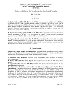 Minutes / Second / Reconsideration of a motion / Certified Public Accountant / Uniform Certified Public Accountant Examination / Business / Education / Parliamentary procedure / Government / Recorded vote