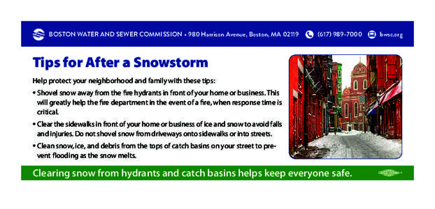 BOSTON WATER AND SEWER COMMISSION • 980 Harrison Avenue, Boston, MA[removed]-7000 bwsc.org