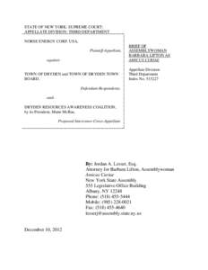 STATE OF NEW YORK: SUPREME COURT: APPELLATE DIVISION: THIRD DEPARTMENT NORSE ENERGY CORP. USA, Plaintiff-Appellant, -against-