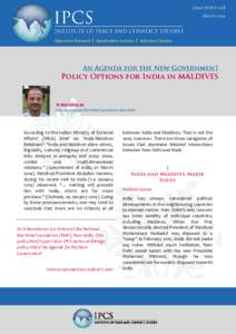 Issue Brief # 248   March 2014   Innovative Research | Independent Analysis | Informed Opinion  An Agenda for the New Government