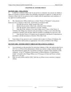 Village of Essex Junction Land Development Code  March 29, 2011 CHAPTER 10: ENFORCEMENT SECTION 1001: VIOLATIONS