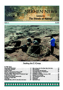 NEKHEN NEWS Published for The Friends of Nekhen Volume 16