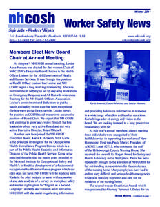 nhcosh Worker Safety News Winter 2011 Safe Jobs - Workers’ Rights  161 Londonderry Turnpike , Hooksett, NH[removed]