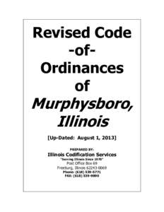 Revised Code -ofOrdinances of Murphysboro, Illinois