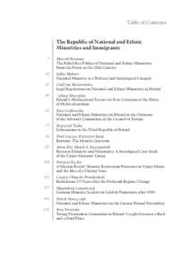 Table of Contents  The Republic of National and Ethnic Minorities and Immigrants 7