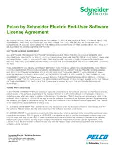 Pelco by Schneider Electric End-User Software License Agreement