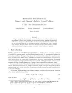 Equivariant Perturbation in Gomory and Johnson’s Infinite Group Problem. I. The One-Dimensional Case Amitabh Basu∗  Robert Hildebrand†