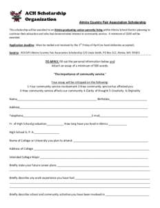 Microsoft Word - Almira Country Fair Association Scholarship