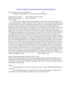 Southern Campaigns American Revolution Pension Statements and Rosters Pension Application of John Carter R1749 NC Transcribed and annotated by C. Leon Harris. Revised 6 Dec[removed]United States of America } Court of Pleas