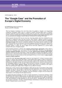 ECIPE BULLETIN  ECIPE Bulletin NoThe “Google Case” and the Promotion of Europe’s Digital Economy