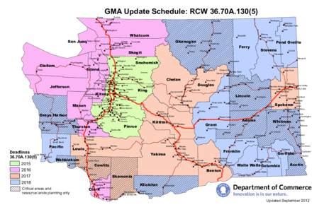 GMA Update Schedule: RCW 36.70A[removed]Sumas Lynden Nooksack Everson Ferndale