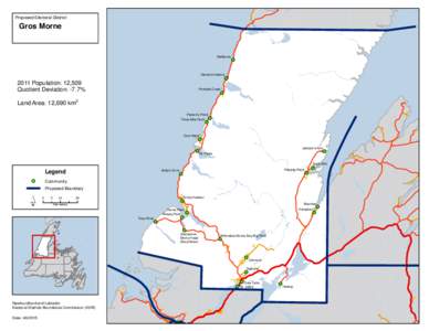 Proposed Electoral District:  Gros Morne Bellburns