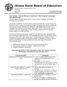 Fact Sheet: Illinois Schools Implement New English Language Arts Standards