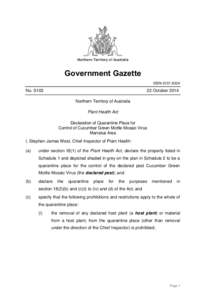 Northern Territory of Australia  Government Gazette ISSN-0157-833X  No. S103