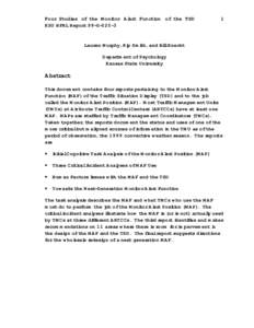 Four Studies of the Monitor Alert Function of the TSD KSU HFRL Report 99-G[removed]Lauren Murphy, Kip Smith, and Bill Knecht