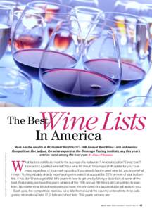 Wine Lists In America PHOTO: THE WALT DISNEY COMPANY/EPCOT FOOD & WINE FESTIVAL