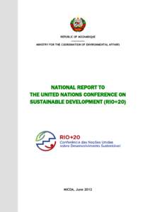 REPUBLIC OF MOZAMBIQUE ________ MINISTRY FOR THE COORDINATION OF ENVIRONMENTAL AFFAIRS NATIONAL REPORT TO THE UNITED NATIONS CONFERENCE ON