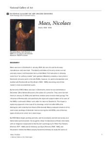 National Gallery of Art NATIONAL GALLERY OF ART ONLINE EDITIONS Dutch Paintings of the Seventeenth Century Maes, Nicolaes Dutch, [removed]