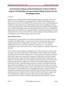 An Economic Analysis of the Potential for Carbon Credits to Improve Profitability of Conservation Tillage Systems Across Washi