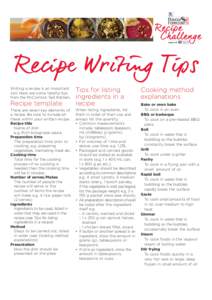 Recipe Writing Tips (Page 1)