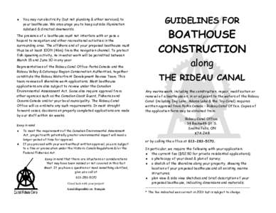 Guidelines for Boathouse Construction along the Rideau Canal