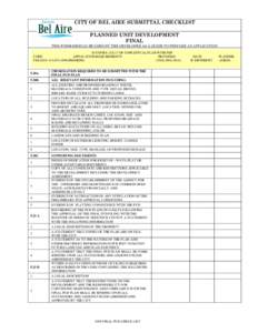 CITY OF BEL AIRE SUBMITTAL CHECKLIST