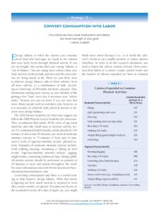 — Strategy 12 —  Convert Consumption into Labor Circumstances may cause interruptions and delays, but never lose sight of your goal. —Mario Andretti