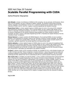 HC20CUDA Tutorial - Presenter Biographies