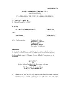 Marshall v. Queen, Judgment, [2013] CCJ 11 (A.J.) (CCJ, Oct. 22, 2013)
