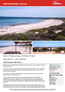 eldersrealestate.com.au  Allot 4 Flinders Hwy, STREAKY BAY 