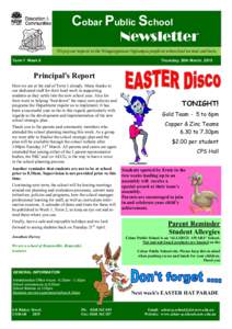 Easter / Cobar /  New South Wales / School holiday / Academic term