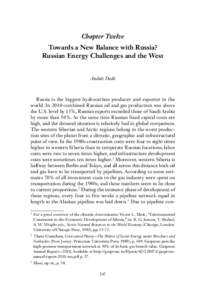 Chapter Twelve Towards a New Balance with Russia? Russian Energy Challenges and the West András Deák