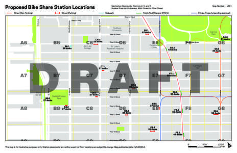 Proposed Bike Share Station Locations Street (Non-Parking) Manhattan Community Districts 4, 5, and 7 Hudson River to 6th Avenue, 48th Street to 62nd Street Damrosch