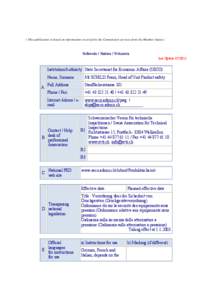 ( This publication is based on information received by the Commission services from the Member States)  Schweiz / Suisse / Svizzera last Update[removed]Institution/Authority State Secretariat for Economic Affairs (SECO)