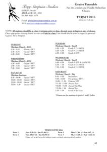 Grades timetable term