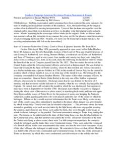 Legal documents / North Carolina / Spanish colonization of the Americas / Declarant / Continental Army / Affidavit / Battle of Guilford Court House / Law / Evidence law / Southern United States