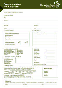 Cheverton Copse Booking Form