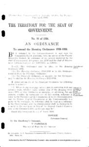 •  [Extract from Commonwealth of Australia Gazette, JSTo. 38, date 30th April, [removed]THE TERRITORY FOR THE SEAT OF