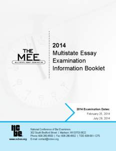 2013 Multistate Essay Examination Information Booklet