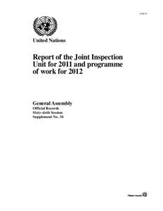 AUnited Nations Report of the Joint Inspection Unit for 2011 and programme
