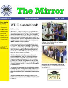 Volume 84, No. 2 Here is what is inside: Wilberforce University