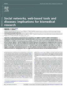 Social networks, web-based tools and diseases: implications for biomedical research