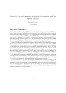 Results of the questionnaire on benefit-risk analysis with the ADDIS software Hans van Leeuwen August[removed]Executive Summary