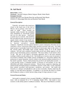 CONSERVATION HABITATS & SPECIES ASSESSMENTS  LA CWCS--DEC[removed]Salt Marsh Rarity Rank: S1/G1