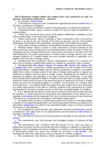 1  PUBLIC CONTRACTS AND BONDS, §73A.21 73A.21 Reciprocal resident bidder and resident labor force preference by state, its agencies, and political subdivisions — penalties.