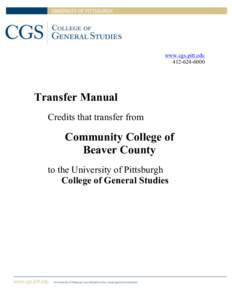 www.cgs.pitt.edu[removed]Transfer Manual Credits that transfer from