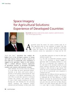 Cover Story  Space Imagery for Agricultural Solutions: Experience of Developed Countries Key words: Agriculture, remote sensing, logistics, legislation, application practice,